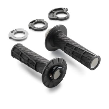 Открытые ручки руля черные (грипсы) ODI V2 Lock On MX HALF WAFFLE black - миниатюра 1