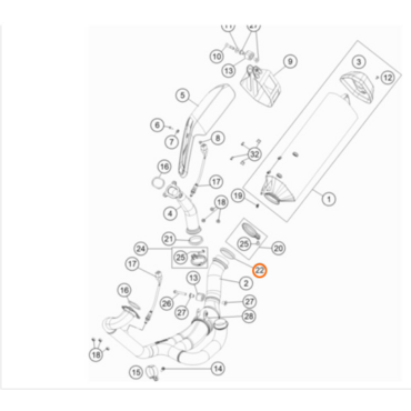 KTM 60MM Кольцо глушителя KTM 1090 1190 1290 Adv Duke /13-> ( 61305005005 / 61305105005 ) - миниатюра 1