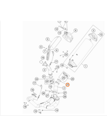 KTM 60MM Кольцо глушителя KTM 1090 1190 1290 Adv Duke /13-> ( 61305005005 / 61305105005 )