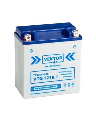АКБ VEKTOR VTG 1218.1 ETX20CH BS , YTX20CH BS 1218.1 (150x87x161) 18 Ач