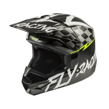Fly Racing Шлем кроссовый детский KINETIC Sketch черный белый желтый - миниатюра 3
