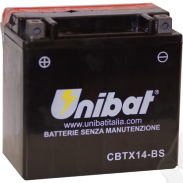 Unibat CBTX14 BS АКБ аккумулятор ( YTX14 BS  ) XRV750 93 03 / F800 / DL650 / DL1000 - миниатюра 1