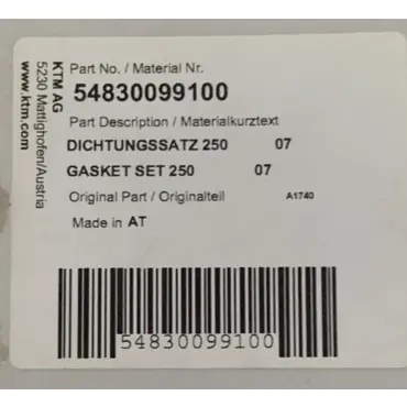 Полный набор прокладок и сальников KTM SX 250 07 15 - миниатюра 2