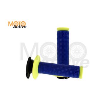 Грипсы кросс Progrip 708 325 сине желтые 7 различных крепежей тросика - миниатюра 1