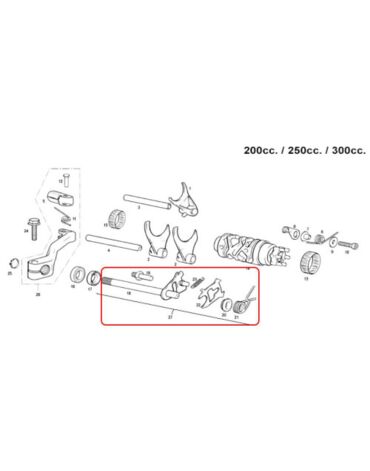 Вал переключения передач в сборе Rieju MR 250 300 2021-,Gas Gas EC 250 300