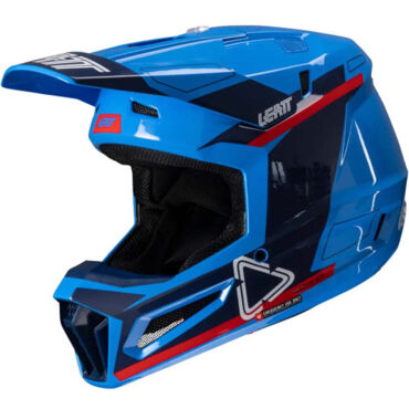 Шлем кроссовый Leatt Moto 3.5 V25 royal с очками - миниатюра 4