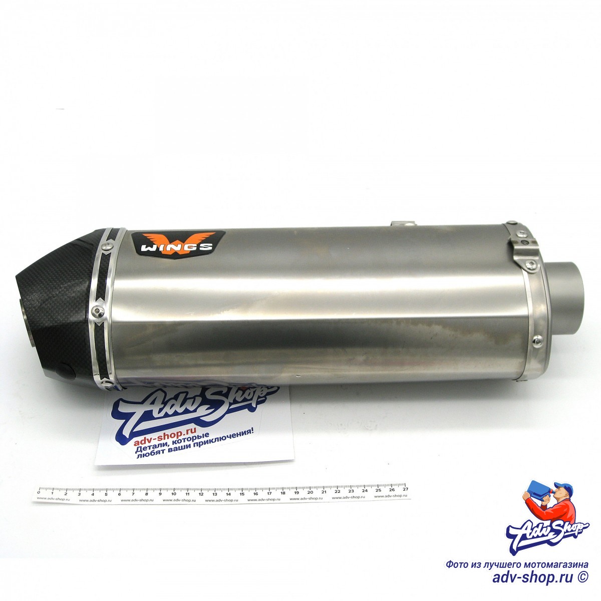 Wings Titanium Mufflers прямоточный титановый выхлоп (silver) -short 1050 ADV, 1090 ADV / ADV R, 1190 ADV / ADV R, 1290 Super ADV R / S / T  (13 20) - фото 3