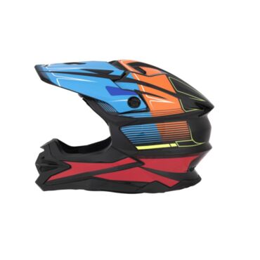 Desment Шлем кроссовый Raptor Black Blue Orange graphic - миниатюра 4
