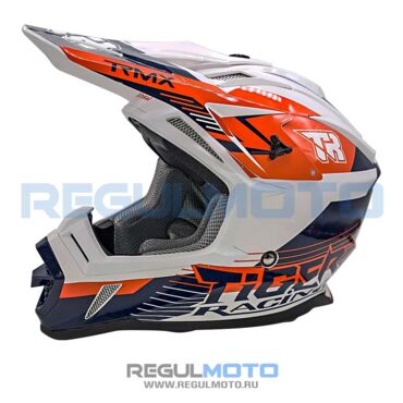 Шлем Kioshi TR кроссовый (H637) (Белый/ синий/ оранжевый) - миниатюра 3