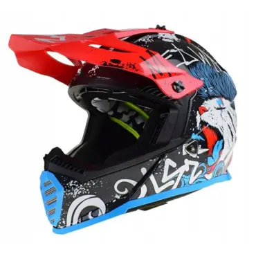 Мотошлем MX437 FAST 2 STARMAW MINI черно красно сине белый - миниатюра 1
