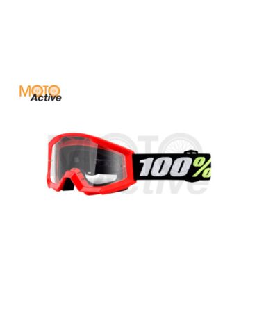 Очки детские 100% Strata Mini Goggle Red / Clear Lens