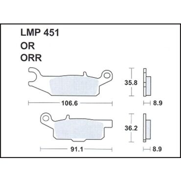 Колодки дискового тормоза AP Racing LMP451 OR (FDB2232 / FA446) - миниатюра 1