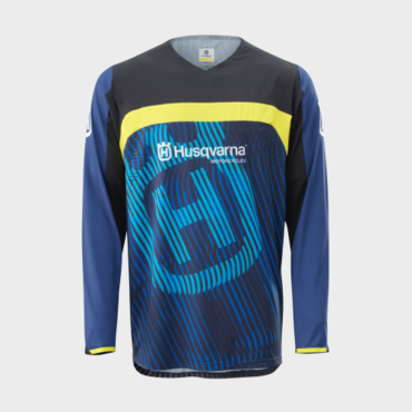 Мотоджерси Husqvarna Railed Shirt, dark blue yellow (L, Взрослая  Кросс эндуро) - миниатюра 1