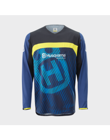 Мотоджерси Husqvarna Railed Shirt, dark blue yellow (L, Взрослая  Кросс эндуро)