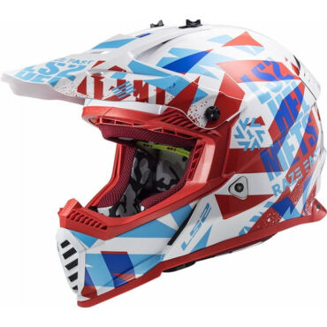 LS2 Шлем MX437 Fast Mini Funky Красно белый - миниатюра 1