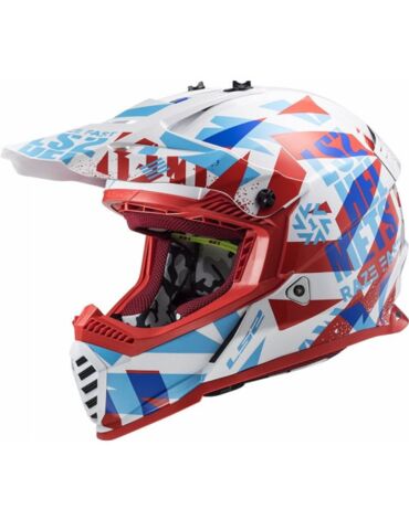 LS2 Шлем MX437 Fast Mini Funky Красно белый