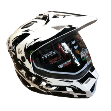 Шлем детский мотард AiM JK802Y White Black - миниатюра 1