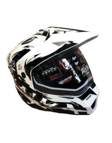 Шлем детский мотард AiM JK802Y White Black