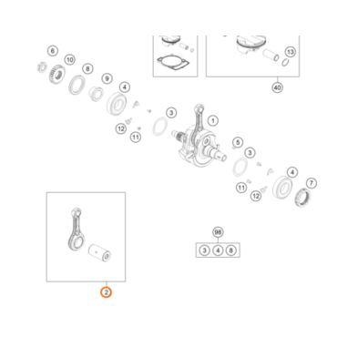 Шатунный набор KTM OEM 79030015144 250 SX F 2017 2022 - миниатюра 1