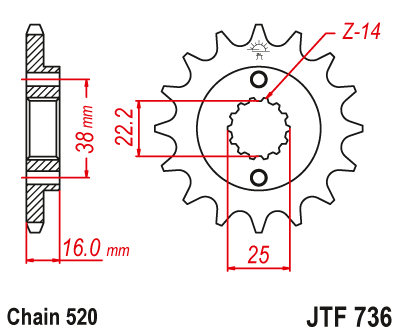 Звезда ведущая JTF736.14 - фото 1