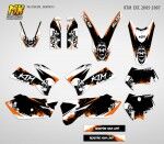 Наклейки на кросс эндуро мотоцикл KTM EXC 2005 2007. Серия SKULLS - миниатюра 1