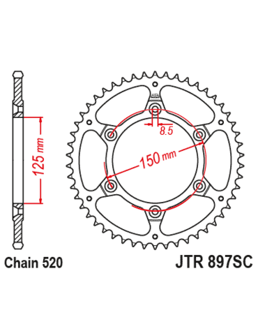Звезда ведомая JTR897.50SC