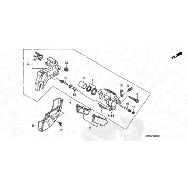 HONDA направляющая тормозного суппорта зад XR250 XR400 XR600 / перед XRV750 90 92 ( 45131KAE006 ) - миниатюра 2
