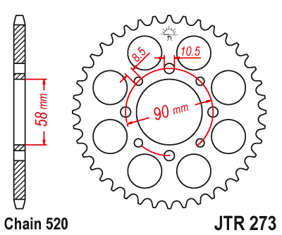 Звезда ведомая JTR273 39 - фото 1
