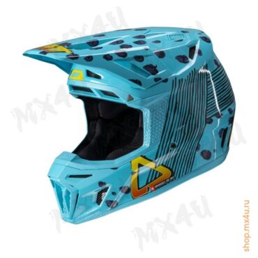 Кроссовый шлем 8.5 V25 Cheetah - Бирюзовый - миниатюра 3