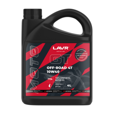 LAVR Моторное масло MOTO GT OFF Road 4T 10W 40 4л ( Ln7724 ) - миниатюра 1