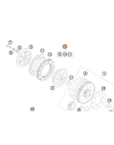 Комплект сцепления KTM OEM 47032010010 85 SX 2003 2014