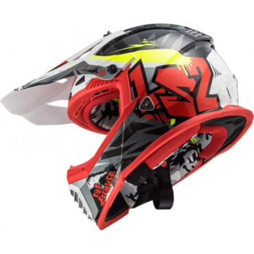 LS2 Шлем MX437 Fast Crusher Черно красный - миниатюра 3