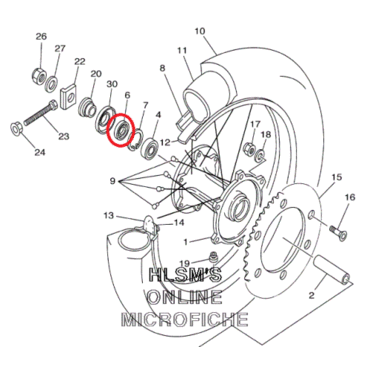 Сальник заднего колеса 2 YZ125 (01 13) - миниатюра 1