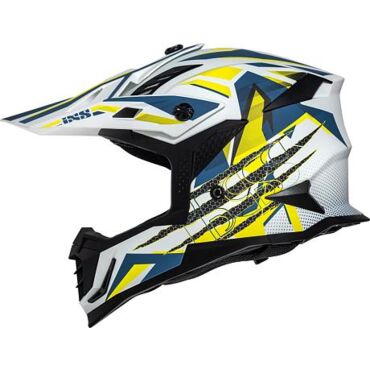 Шлем кроссовый IXS iXS363 2.0 сине желтый флуо - миниатюра 3