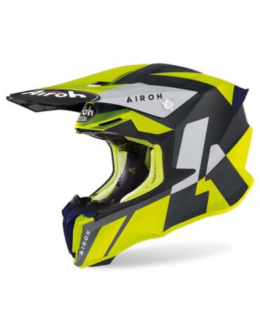 Шлем кроссовый Airoh Twist 2.0 Lift Yellow Blue Matt
