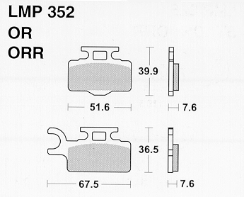Колодки дискового тормоза AP Racing LMP352 ORR (FDB2110 / FA302) - миниатюра 1
