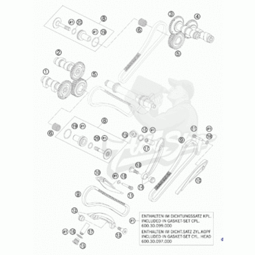 KTM гидравлический натяжитель цепи ГРМ 950 / 990 03 13 ( 60036003000 ) - миниатюра 3