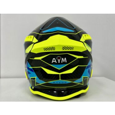 Шлем кроссовый AIM RH855 Carbon Razor Yellow Blue - миниатюра 1