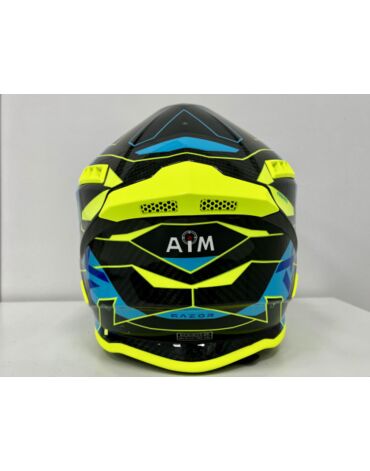 Шлем кроссовый AIM RH855 Carbon Razor Yellow Blue