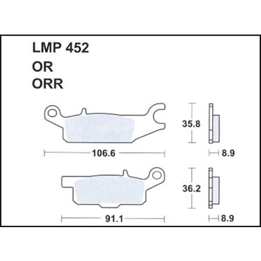 Колодки дискового тормоза AP Racing LMP452 OR (FDB2233 / FA445) - миниатюра 1