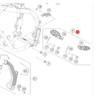 KTM комплект подножек 65 SX 24-> ( A40503037033 ) - миниатюра 1