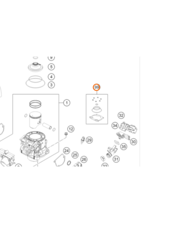 Набор прокладок для замены поршня KTM OEM A44030097000 TBI 2024+