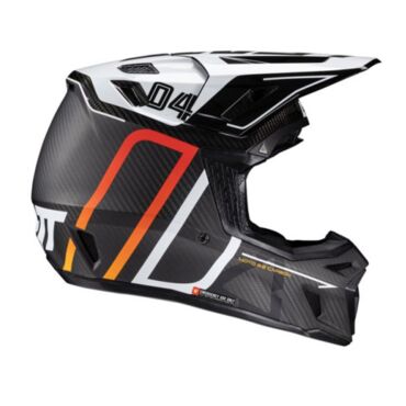 Шлем кроссовый Leatt 9.5 Carbon Black White, 2025 - миниатюра 2