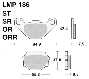 Колодки дискового тормоза AP Racing LMP186 OR (FDB314 / FA067) - миниатюра 1