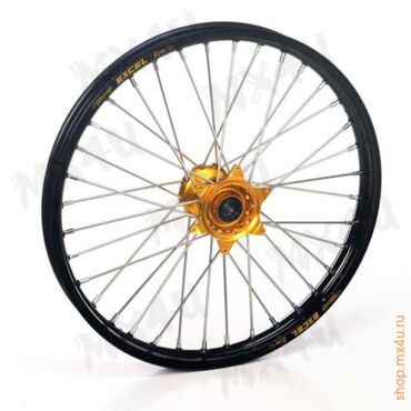 Колесо переднее (21 1.60) KXF250 '21-../KXF450 '19-..() Черный обод +золотая ступица - миниатюра 1