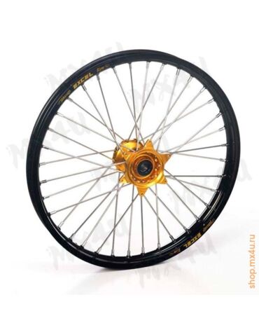 Колесо переднее (21 1.60) KXF250 '21-../KXF450 '19-..() Черный обод +золотая ступица