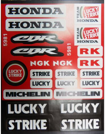 Наклейки комплект HONDA CBR LUCKY STRIKE 5981