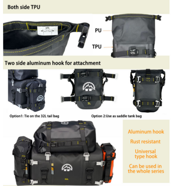 Tripfella Extreme Waterproof Saddle Bags (Black) дополнительная сумка 12L ( черный )  //  TFD 531 BLK - миниатюра 3