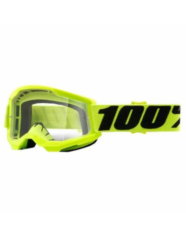 100% Очки подростковые Strata 2 Goggle Fluo Yellow Clear Lens