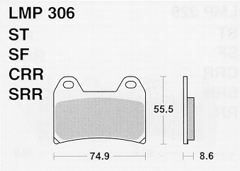 Колодки дискового тормоза AP Racing LMP306 CRR (SBS 706DC / FDB2099 / FA244) - миниатюра 1